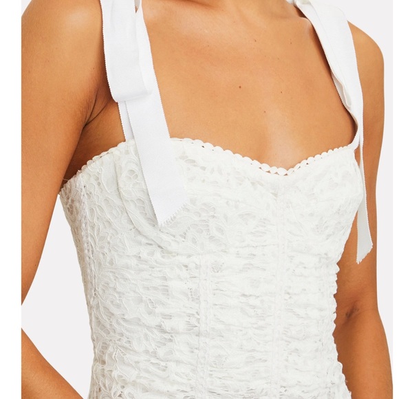 Jonathan Simkhai Lace Bustier Midi Dress Size 6 - Picture 2 of 15